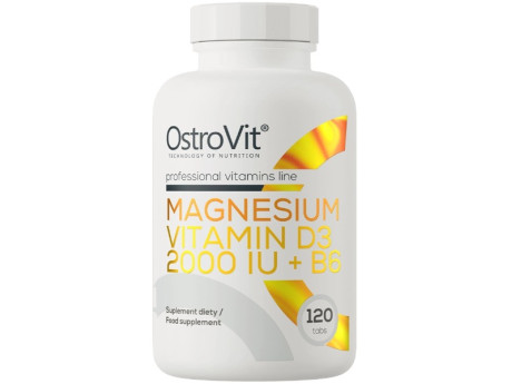 Magnesium+Vitamin D3 2000 IU+B6 OstroVit (120 таблеток)