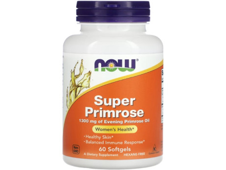  Super Primrose 1300мг NOW Foods (60 капсул)