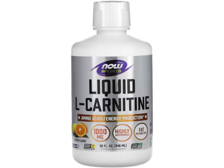 Sports Liquid L-Carnitine 1000мг NOW Foods (946 мл)