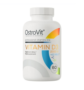 Vitamin D3 2000 IU + K2 MK-7 + VC + Zinc (60 капсул)