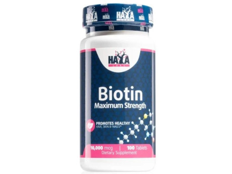 Biotin Maximum Strength 10000 мкг Haya Labs (100 таблеток)
