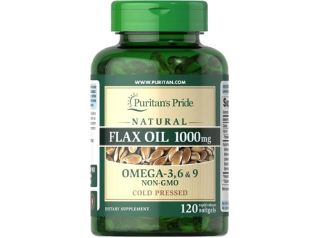 Natural Flax Oil 1000мг Puritan's Pride (120 капсул)