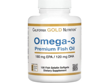 Omega-3 Premium Fish Oil California Gold Nutrition (100 капсул)