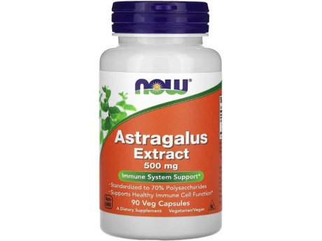 Astragalus Extract 70% 500 мг NOW (90 вег капсул)