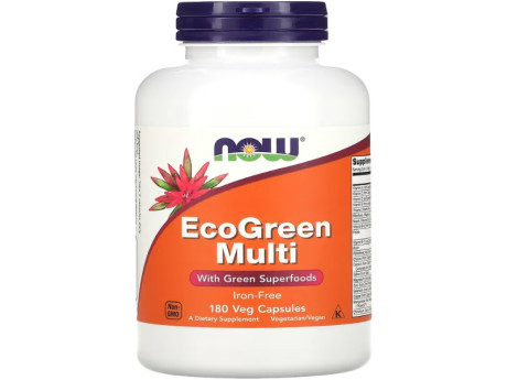 EcoGreen Multi Iron-Free NOW Foods (180 вег капсул)