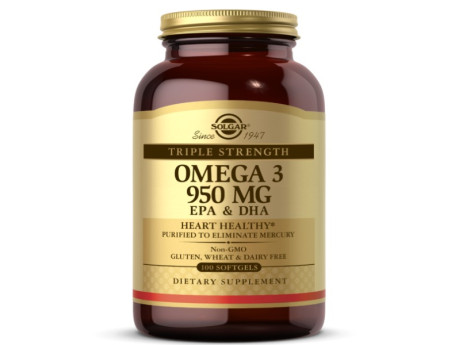 Triple Strength Omega 3 950мг Solgar (100 капсул)