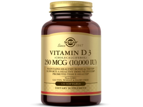 Vitamin D3 250мкг 10000 IU Solgar (120 капсул)