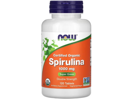 Certified Organic Spirulina 1000мг NOW Foods (120 таблеток)