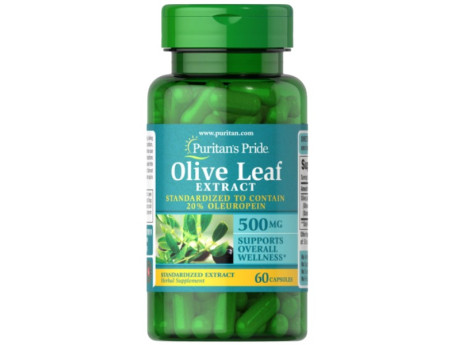Olive Leaf Extract 500 мг Puritan's Pride (60 вег капсул)