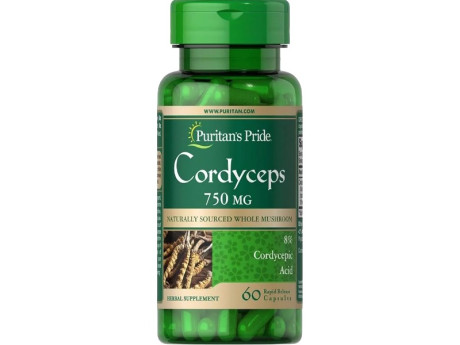 Mushroom Cordyceps 750мг Puritan's Pride (60 капсул)