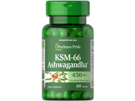 KSM-66 Ashwagandha 450мг Puritan's Pride (60 капсул)