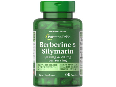 Berberine Silymarin 1000мг Puritan's Pride (60 капсул)
