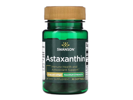 Astaxanthin - Maximum Strength 12мг Swanson (30 капсул)