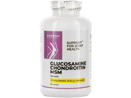 Glucosamine Chondroitin MSM Hyaluronic Acid L-Proline Progress Nutrition (90 таблеток)
