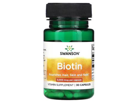 Biotin 5000мкг Swanson (30 капсул)