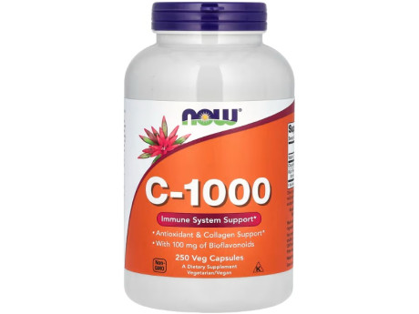 Vitamin C-1000 with Bioflavonoids NOW Foods (250 вег капсул)