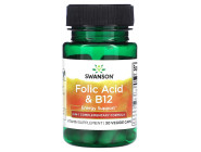 Folic Acid & B12 Swanson (30 капсул)