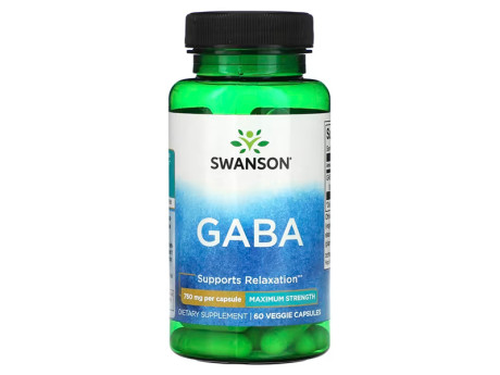 GABA Maximum Strength 750мг Swanson (60 капсул)