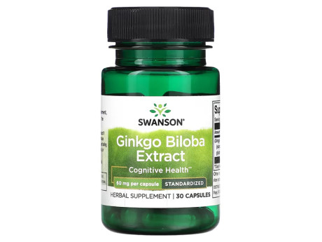 Ginkgo Biloba Extract 60мг Swanson (30 капсул)