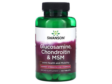 Glucosamine, Chondroitin & MSM Swanson (120 таблеток)
