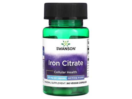 Iron Citrate 25мг Swanson (60 капсул)