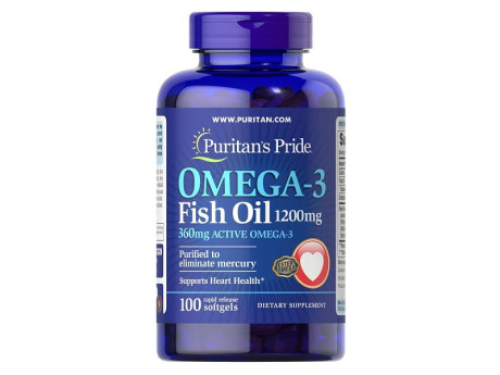 Omega-3 Fish Oil 1200мг (360 mg Active Omega-3) 100 капсул