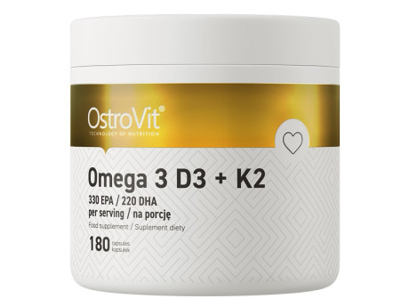 Omega 3 D3 + K2 OstroVit (180 капсул)