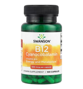 Vitamin B12 500мкг Swanson (100 капсул)