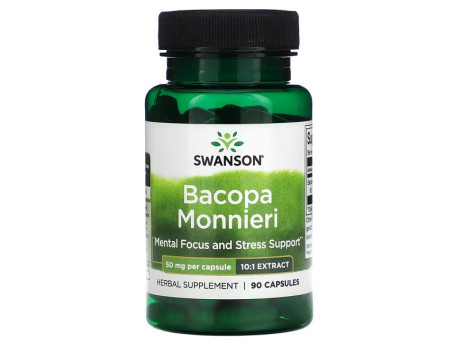 Bacopa Monnieri - 10:1 Extract 50мг Swanson (90 капсул)
