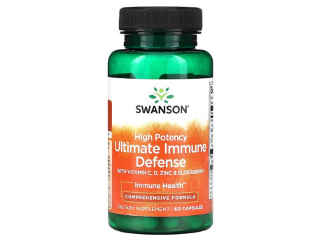 Ultimate Immune Defense with C, D, Zinc & Elderberry Swanson (60 вег капсул)