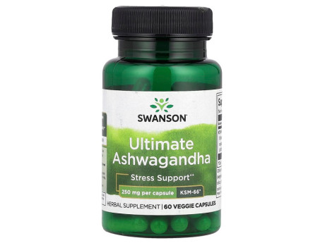 Ashwagandha Ultimate KSM-66 250мг Swanson (60 капсул)