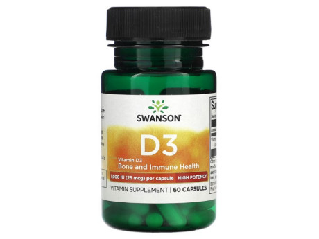 Vitamin D3 1,000 IU Swanson (60 капсул)