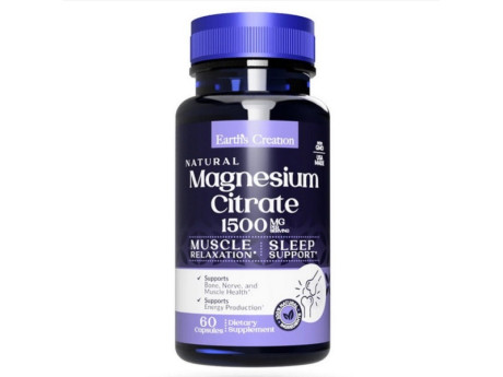 Magnesium Citrate 1500мг Earth‘s Creation (60 капсул)