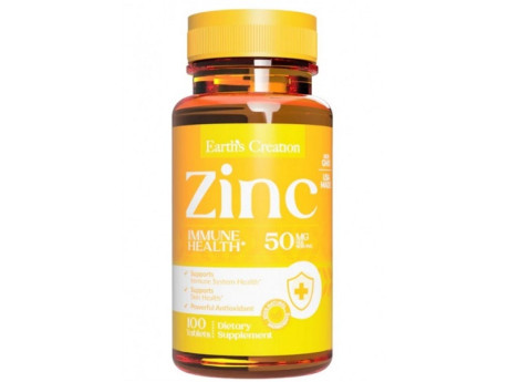 Zinc Gluconate 50мг Earth‘s Creation (100 таблеток)