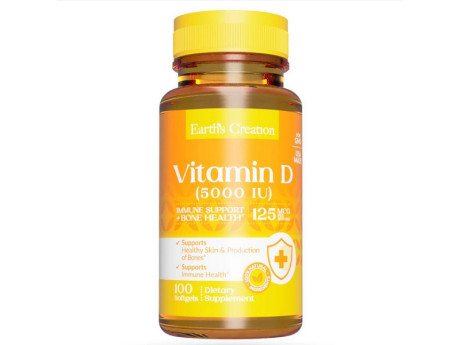 Vitamin D 5000 IU Earth‘s Creation (100 капсул)
