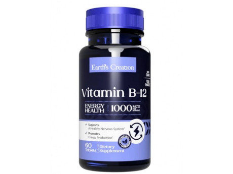 Vitamin B-12 1000мкг Sublingual Earth‘s Creation (60 таблеток)