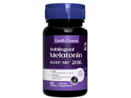 Melatonin 20мг Earth‘s Creation (60 таблеток)