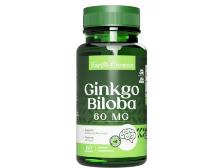 Ginkgo Biloba 60мг Earth‘s Creation (60 капсул)