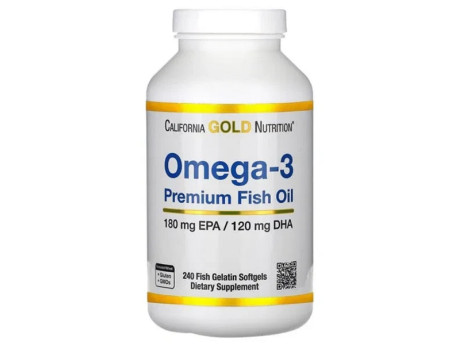 Omega-3 Premium Fish Oil California Gold Nutrition (240 капсул)