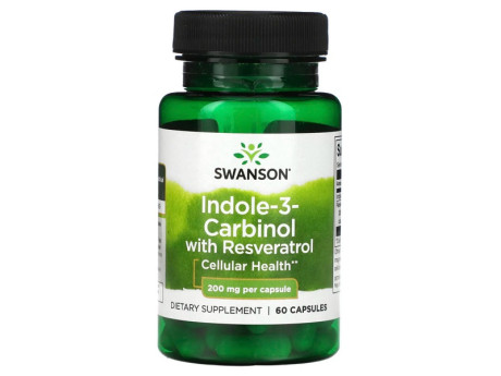 Indole-3-Carbinol with Resveratrol 200мг Swanson (60 капсул)