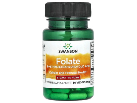 Folate 5-Methyltetrahydrofolic Acid 680мкг Swanson (30 вег капсул)