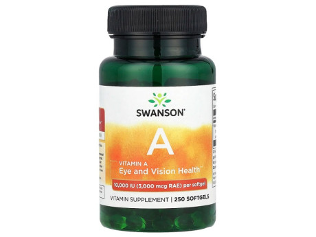 Vitamin A 10,000 IU (3,000мкг RAE) Swanson (250 капсул)