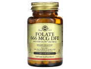 Folate 666мкг DFE (Metafolin 400мкг) Solgar (100 таблеток)