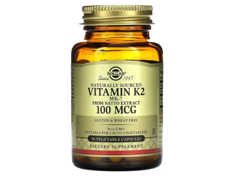 Natural Vitamin K2 100мкг Solgar (50 вег капсул)
