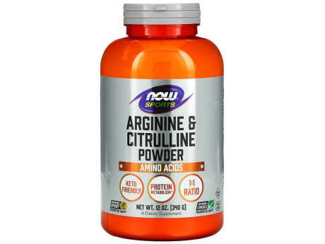 ARGININE & CITRULLINE POWDER&nbsp;12 OZ NOW foods (340 грамів)