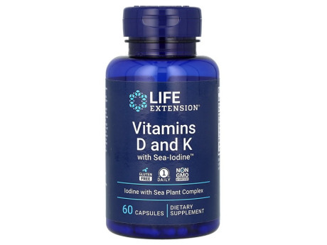 Vitamins D and K with Sea-Iodine Life Extension (60 капсул)