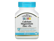 Calcium Magnesium Zinc + D3 21st Century (90 таблеток)