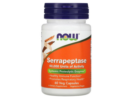 SERRAPEPTASE 60,000 SU Now Foods (60 вег капсул)
