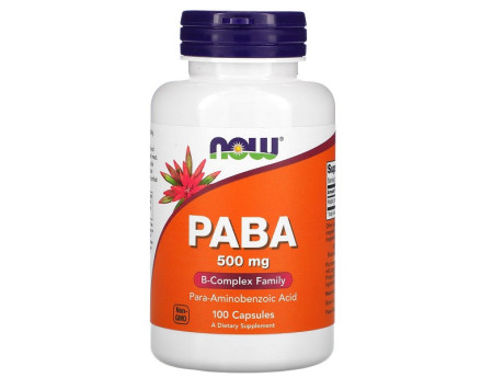 PABA 500мг Now Foods (100 вег капсул)