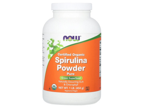 Organic Spirulina Powder 1 LB NOW foods (454 грамм)